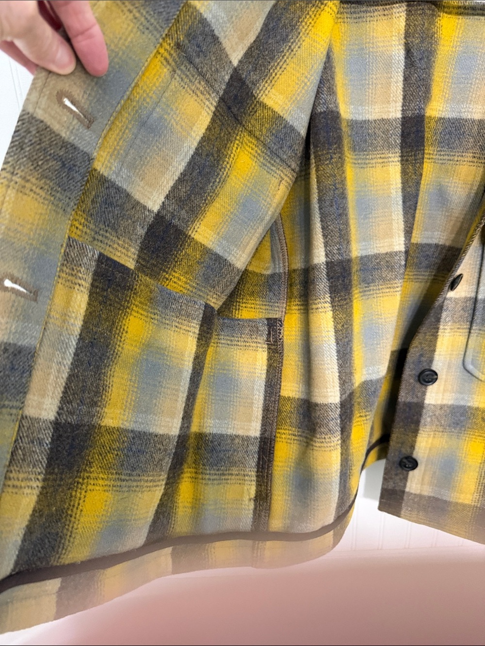 Pendleton petite S Wms Dylan Jacket Wool Plaid Pockets Button Front LikeNew - Picture 5 of 7